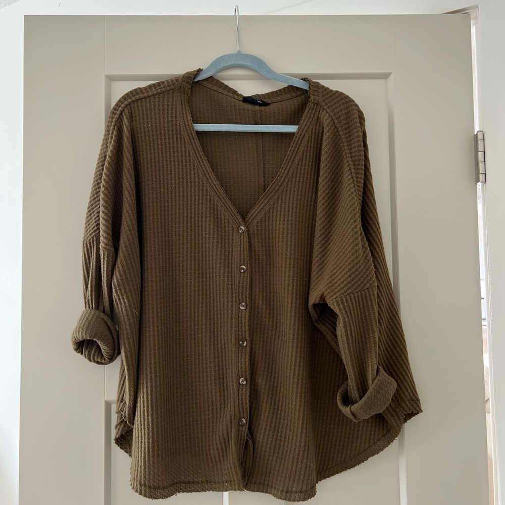 Button up cozy top